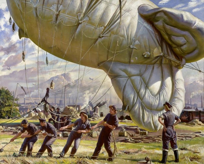 Laura Knight (British, 1877-1970). A Balloon Site, Coventry, 1943.jpg